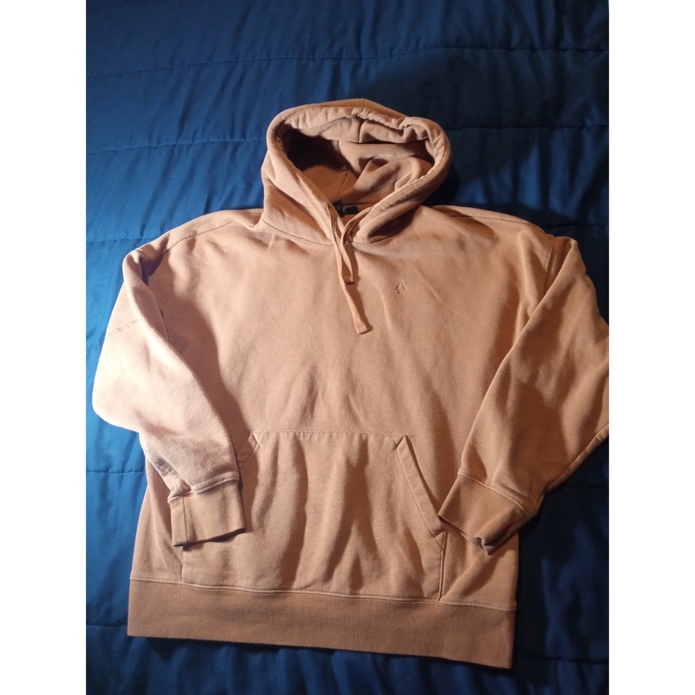 Volcom Hoodie Mens Small Brown‎ Fleece Sweatshirt Sweater Retro Skater